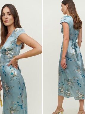 REFORMATION Scottie Silk dress in Lago